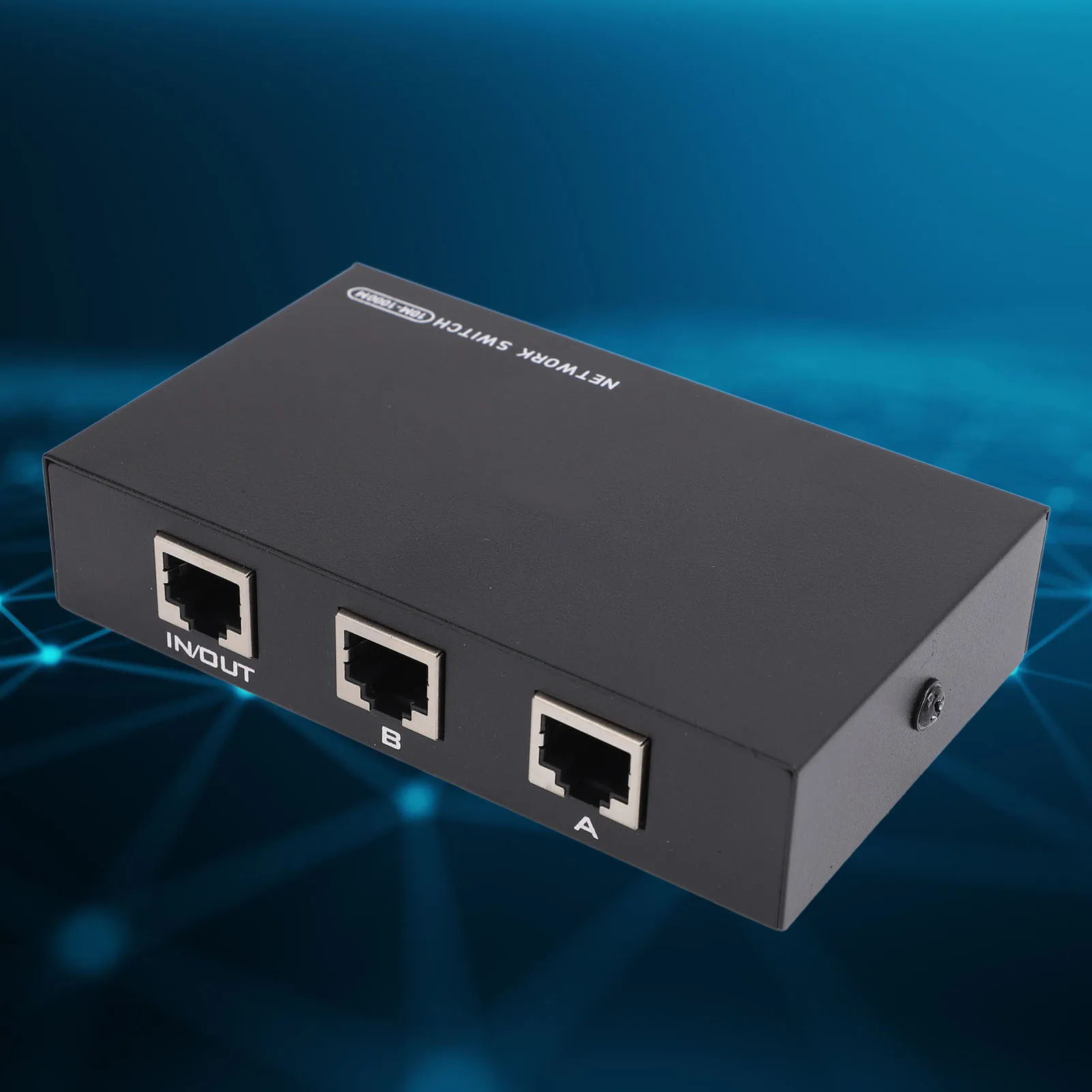 Network  Splitter Black 2 in 1 Out Stable  Plug and Play Iron Box Network Switcher 100M 1000M for Phone