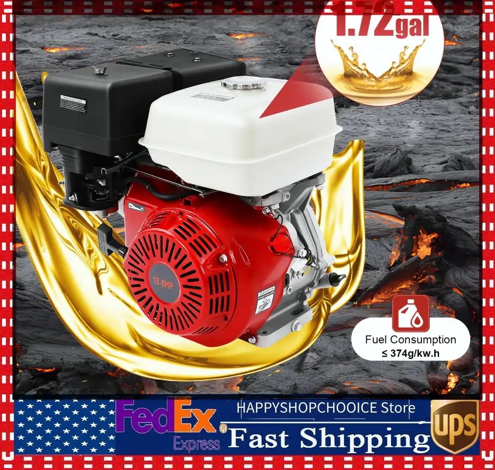 

Бензиновый двигатель 15 л.с., 4-тактный, OHV, горизонтальный, для картинга, с ручным запуском, 420 куб. см.