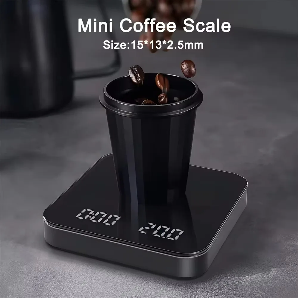 Touch LED Screen 0.1g High Precision Built in Timer Auto Brew Mode Waterproof Mat Premium Coffee Scale for Pour Over Espresso