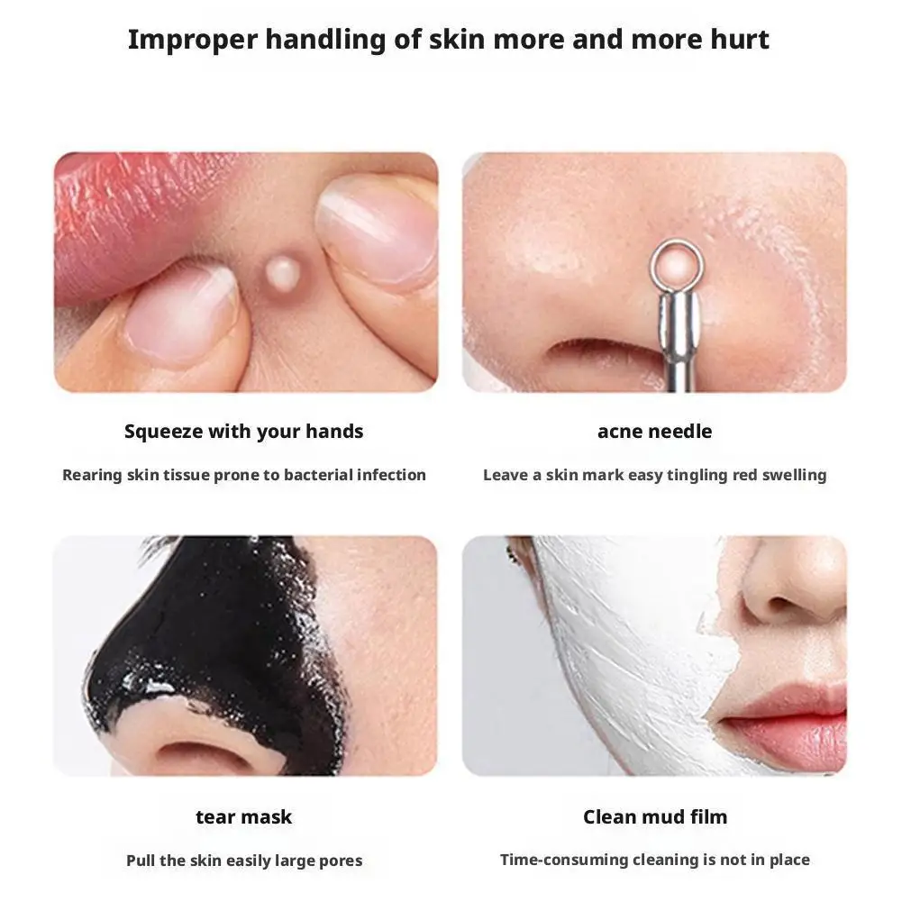 Mee-eter verwijderaar, siliconen gezichtsscrubber, 2-in-1 neusporiënborstelschraper voor diepe reiniging, gezichtshuidspatel, neus zwart