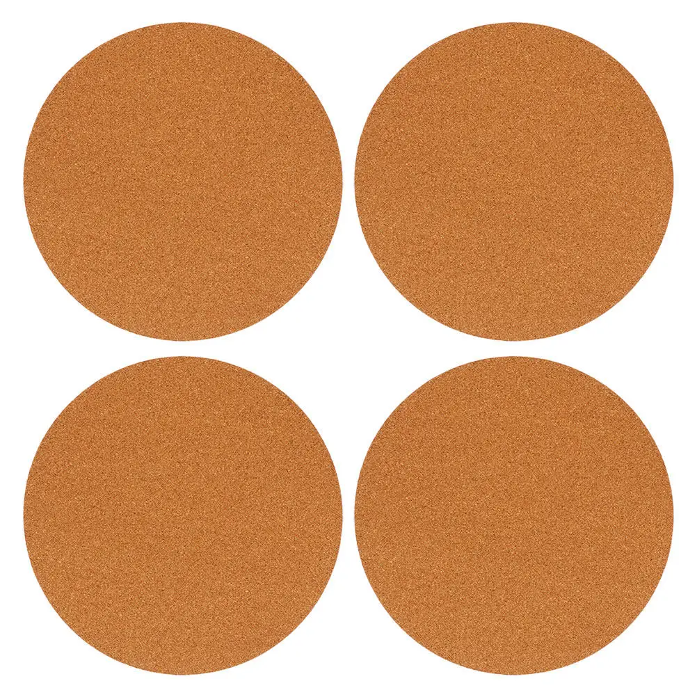 4Pcs Round Absorbent Cork Mats Multi-Purpose Coasters Plant Pot Saucers Table Protectors Indoor Plant Tray Drip Catchers
