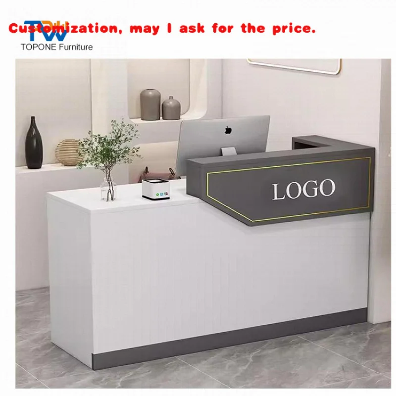 

custom.Boutique Design Industrial Receptionist Wood Salon Hotel Company Office Front Counter Reception Desk