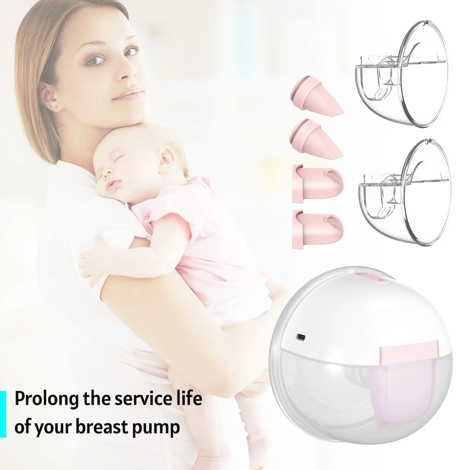 YOUHA Electric Breast Pump Replacement Accessory 2 Pcs 5oz Cup Soft Food-Grade Silicone for THE INS GEN2 Wearable Breast Pump