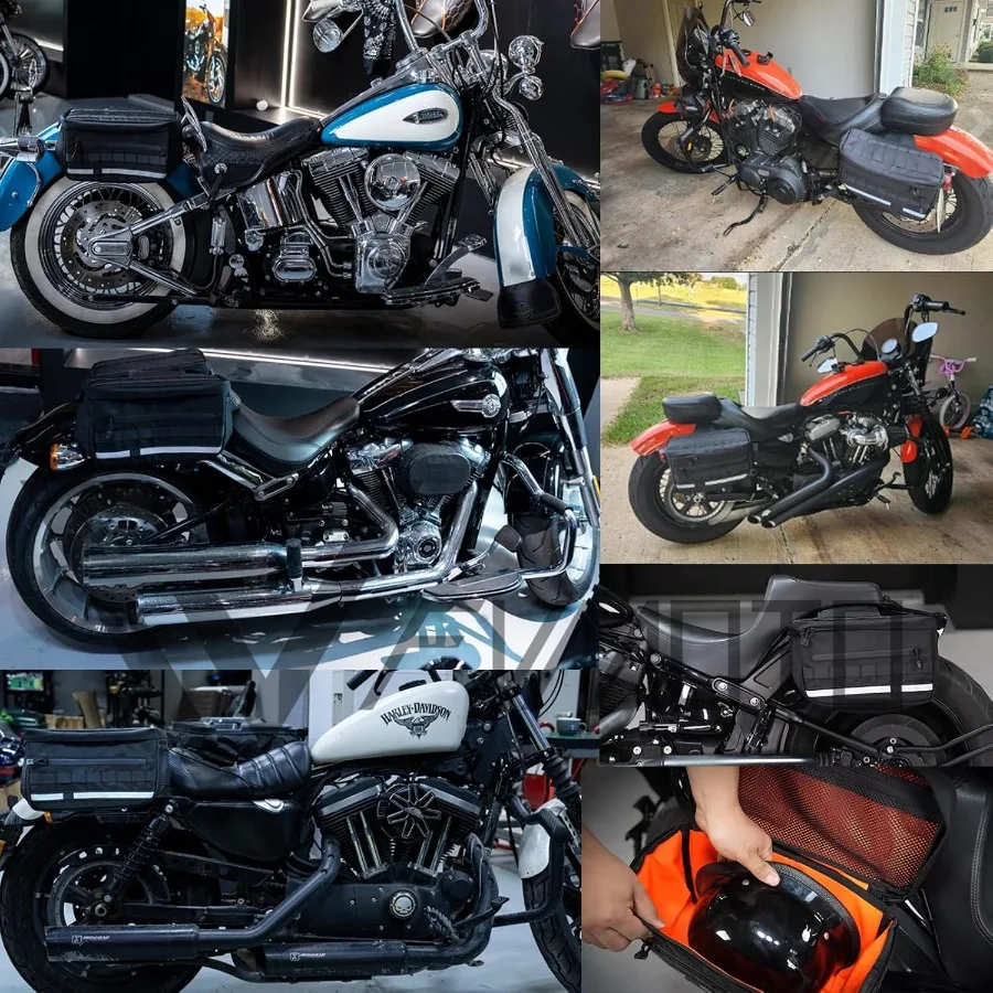 حقيبة تخزين أمتعة السرج العالمية لجولة الدراجات النارية وركوب الدراجات اليومية تناسب هارلي سوفتيل داينا ستريت بوب وايد #2