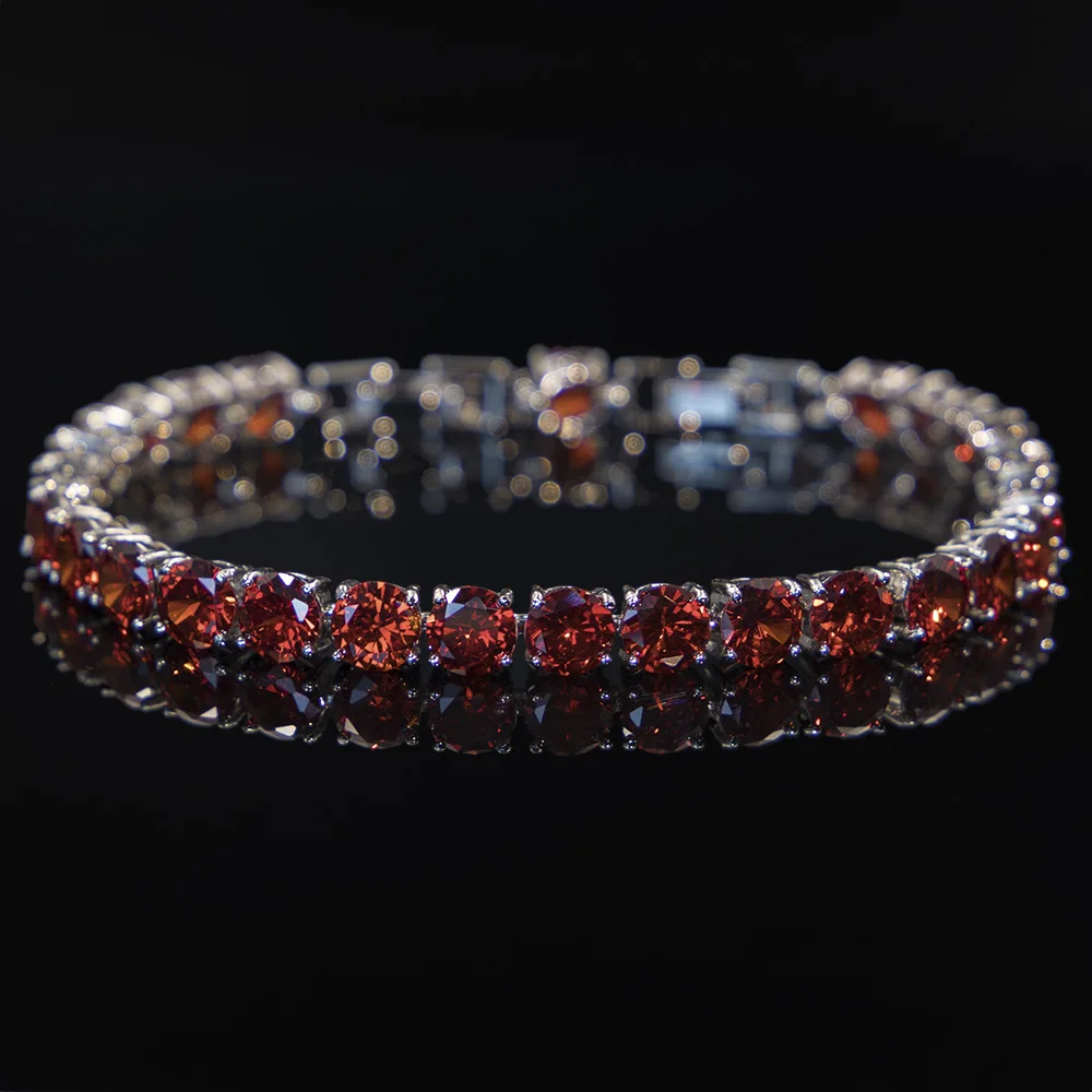 European and American Jewelry 6 Karat Drill Super Flash Round 5a Zircon Hand 17.5cm Bracelet for Women Gift Multi-color Optional