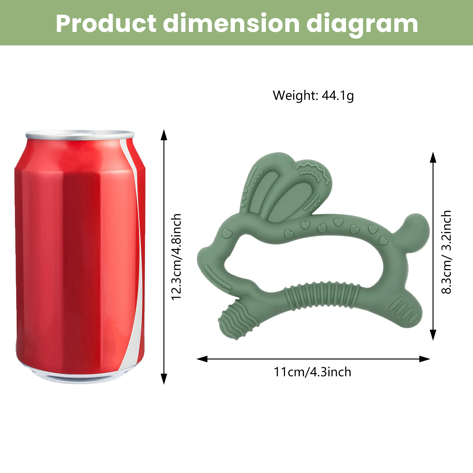 Jouet de dentition lapin animé, adapté aux bébés de 0 à 6 à 12 mois, jouet de dentition en silicone souple, silicone de qualité alimentaire.