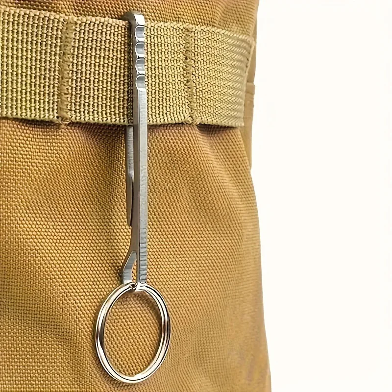 Portable Stainless Steel Waist Belt Clip Multifunctional Cash Money Holder Keychain Outdoor Climbing EDC Mini Utility Tool