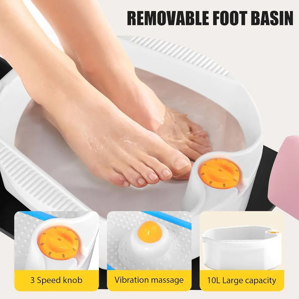 360 °   회전식 유압 페디큐어 스테이션 마사지 풋 스파 및 롤링 스툴 포함