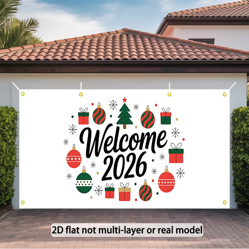 خطة ثنائية الأبعاد، لافتة باب ثنائية الأبعاد، 1 لافتة ترحيب لباب المرآب 2026