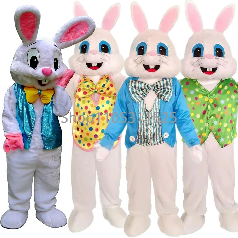 Disfraz de Conejo de Pascua de Peluche con Chaleco, Disfraz de Mascota, Karneval Kostüm, Decoración de Fiesta para Mujer, Disfraz de Halloween