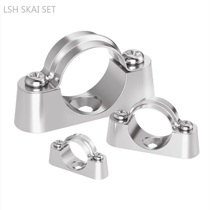 10pcs/set  Pipe Clamp Aluminum Alloy Fixed Bracket Household Fasteners Hardware Accessories 16/20/25/32/40/50mm Wall Bracket
