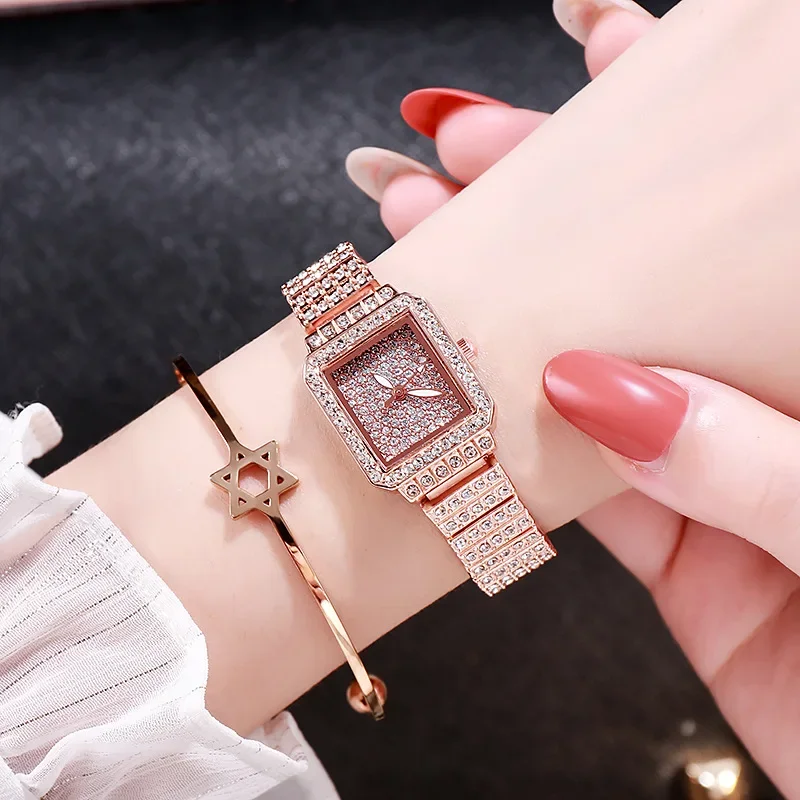 

Women's Watches Luxury New Gold No Bracelet Watch Women Watches Rhinestone Ladies Watch Clock Reloj Mujer Montre Femme Gifts