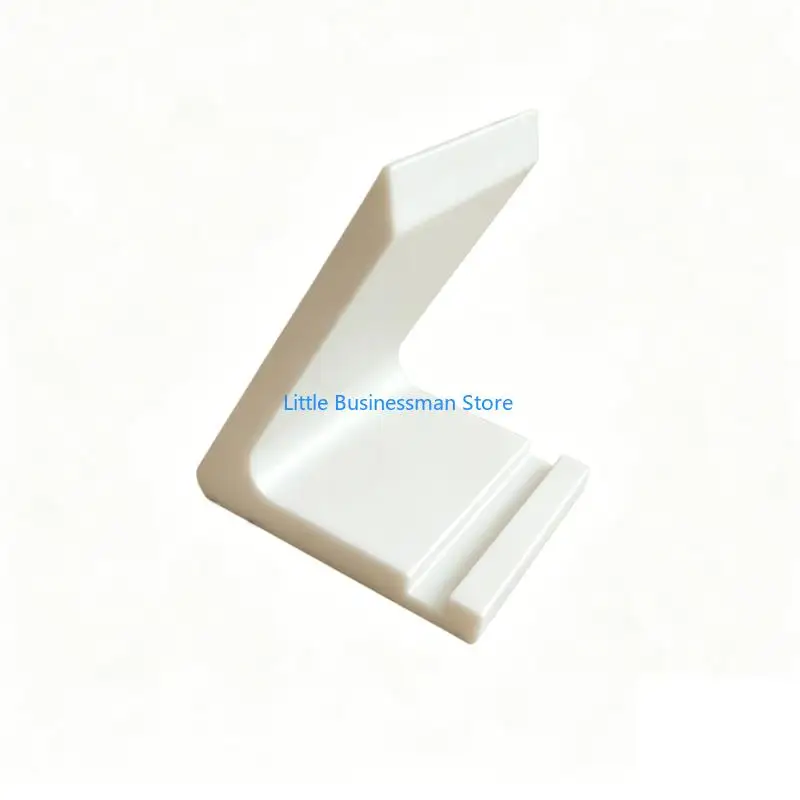 Record Shelf Display Stand with L Shaped Support and Front Stops Media Corners for Desktop Record Player Placement M76A
