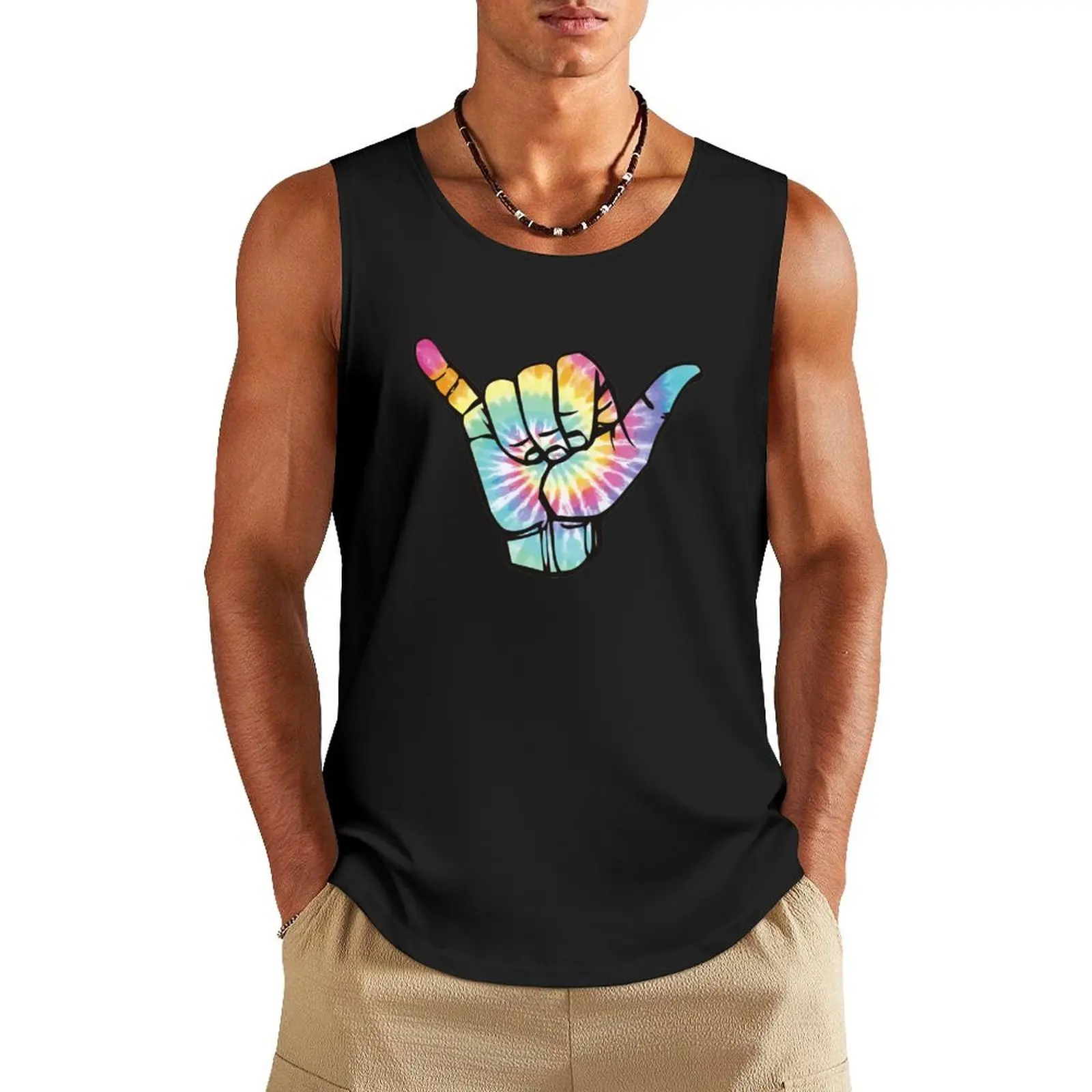 

Hang Loose Shaka Tank Top t shirt Gym t-shirt man new in tops & t-shirt