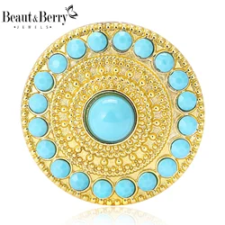 Beaut&Berry Bohemian Turkish Pearl Flower Brooches for Women Unisex Turquoise Pins Casual Party Accessories New Gifts Friends