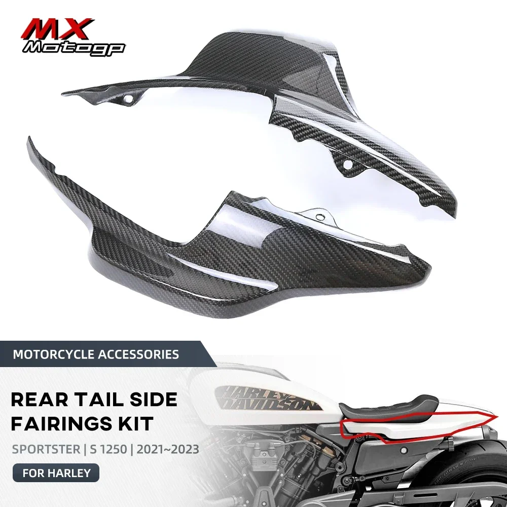 

Motorcycle Carbon Fiber Rear Tail Seat Side Panels Spoiler Fairing Cover For Harley Sportster S 1250 RH1250 1250S 2021 2022 2023