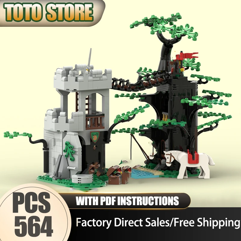 

Medieval Castle Moc Building Blocks Forestmen's Crossing Model Technology Brick DIY Assembly Construction Toy Holiday Set Gifts