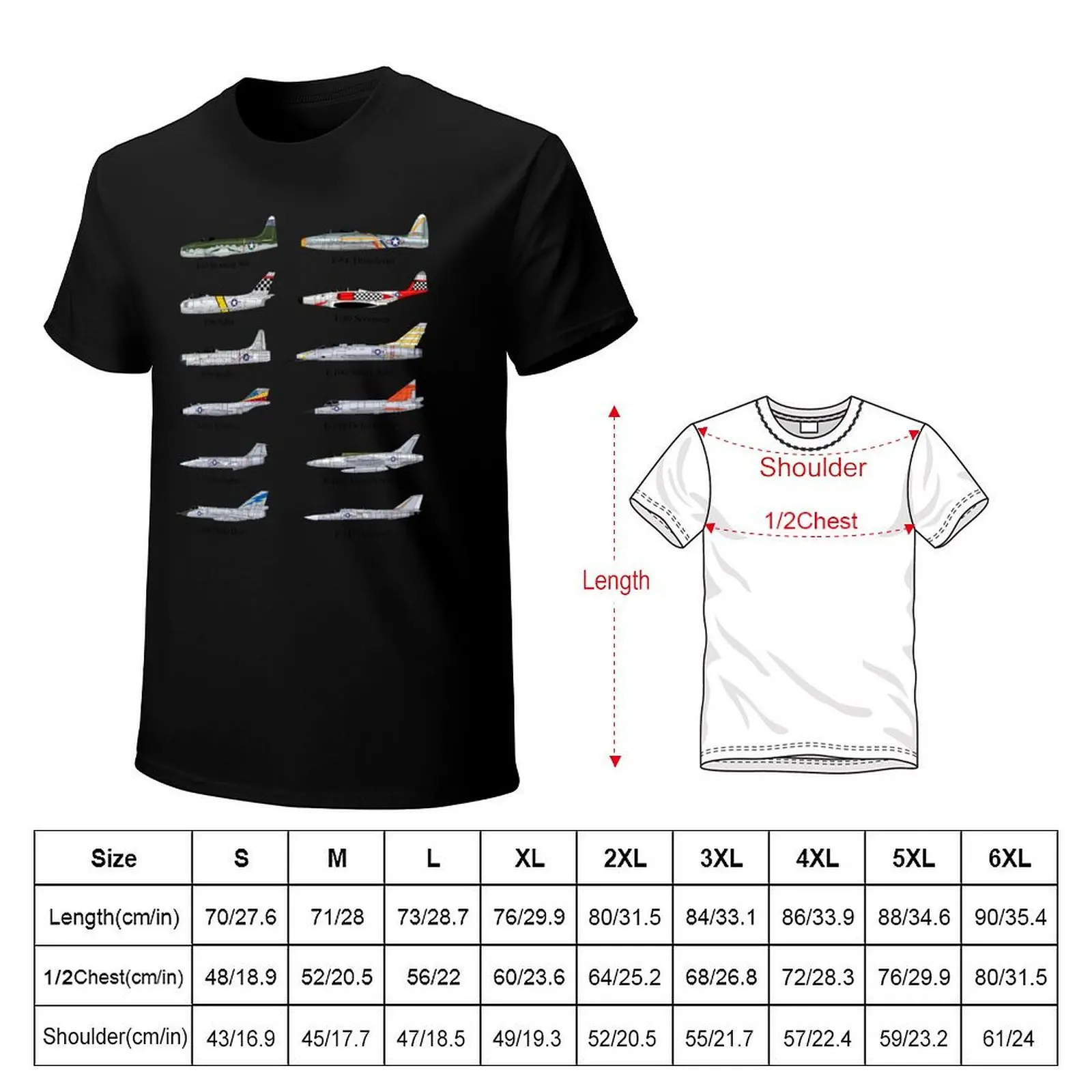 USAF Classic Jet Fighters T-Shirt Holiday Party T-Shirt for Men