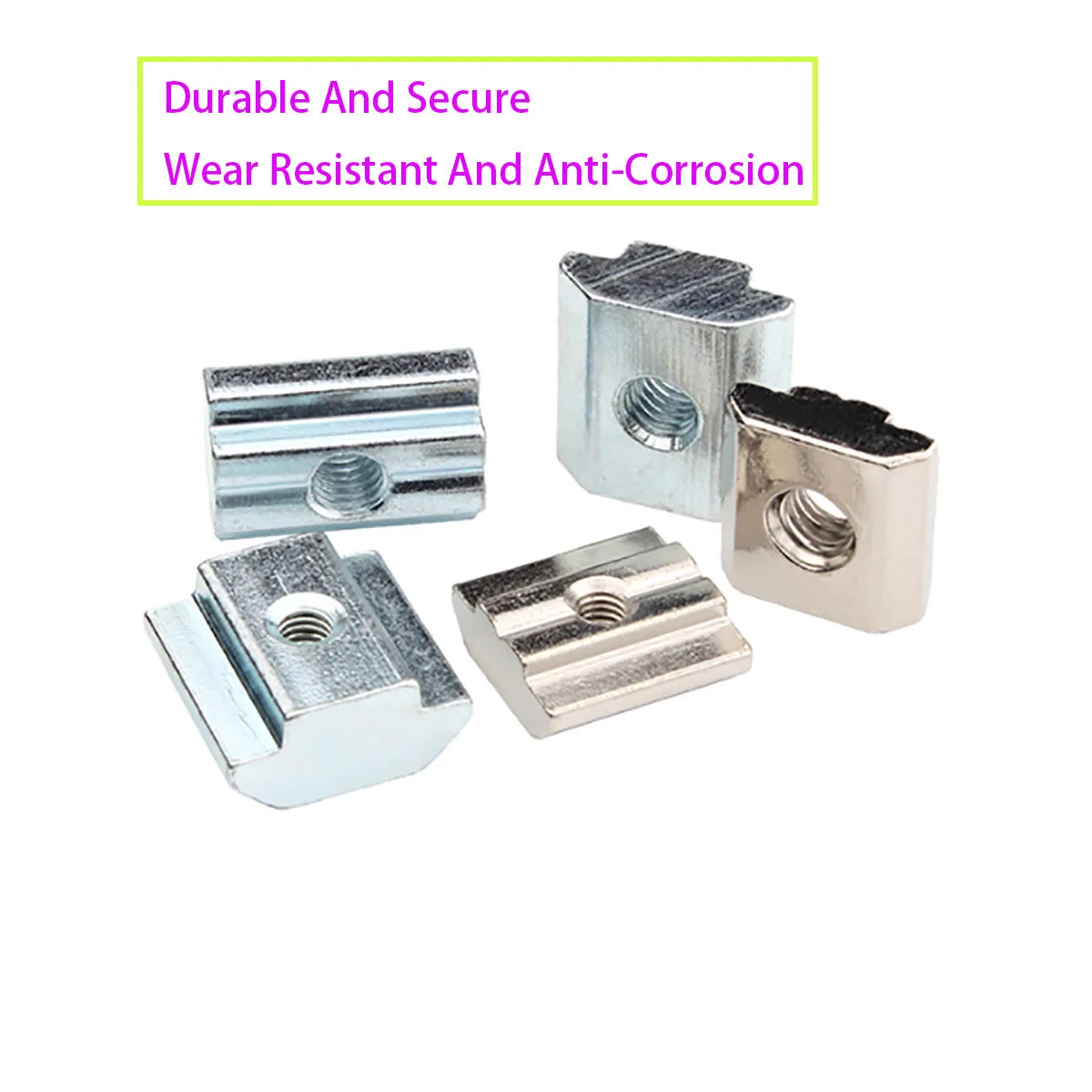 M3 M4 M5 M6 M8 M10 Carbon Steel T-shaped Sliding Square Nut Suitable for 20 30 40 45 Series Aluminum Profiles