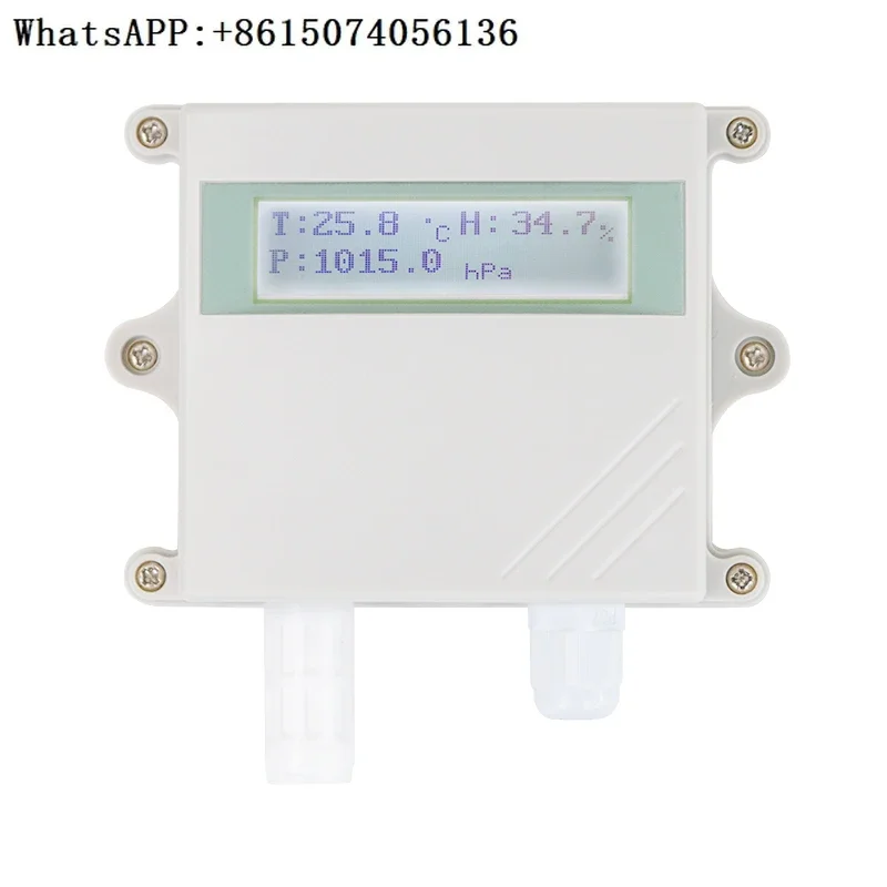 Indoor air temperature and humidity pressure sensor with temperature and humidity transmitter for displaying greenhouse air.