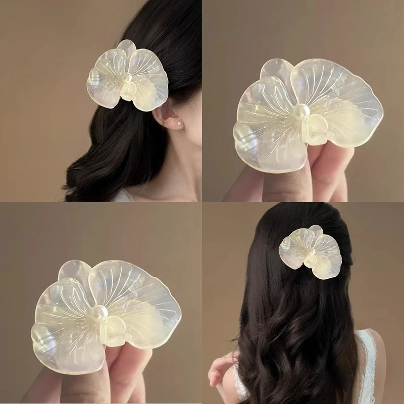 

New Butterfly Orchid Hairpins Acetate Niche Design Hair Clip Fairy Ins Color Side Bangs Clip Hair Accessories for Women Girl