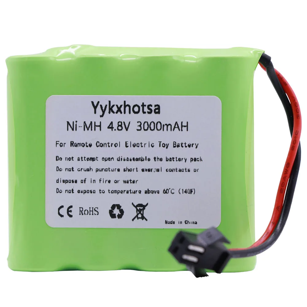 4.8v 3000mah NiMH Battery with Charger cable For Rc toys Cars Tanks Robots Boats Guns Ni-MH AA 4.8 V high capacity Battery Pack