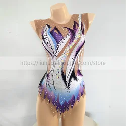 LIUHUO Customize Women Girl Costume Performance Rhythmic Gymnastics Child Leotards Competition Teens Skating Dress Sleeveless