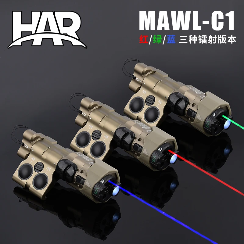 WADSN Tactical Metal MAWL-C1 Airsoft Laser Pointer Red Dot Blue Green IR Laser Indicator AR15 Rifle Infrared Weapon Light Sight