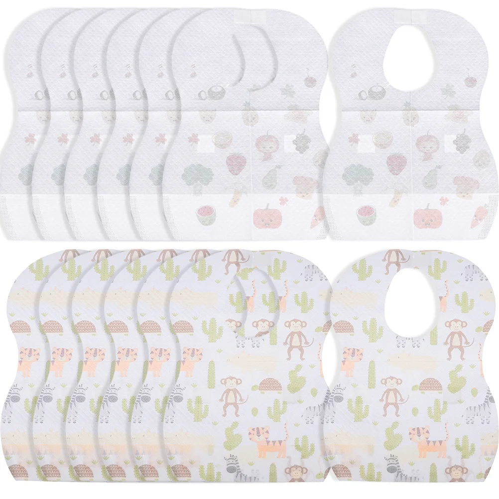 40 Pcs Disposable Bib Toddler Patient Baby Bib Pe Water Barrier Film Kids Meal