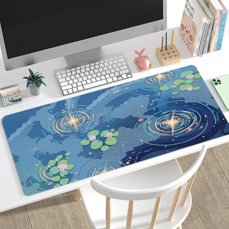 

Cartoon Pond Water Ripples Large Size Non-slip Rubber Mouse pad XXL Computer Gaming accessories Keyboard Desktop Decoration Mat