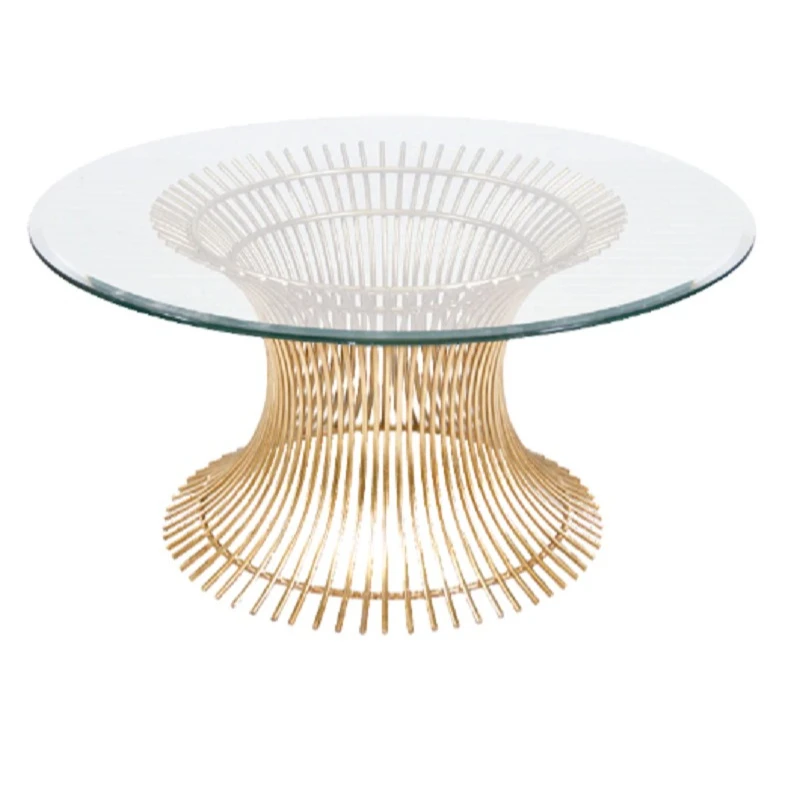 

American-style Coffee Table Light Luxury Electroplated Round Coffee Table Modern Fashion Living Room Furniture Meja Kopi YSCJ