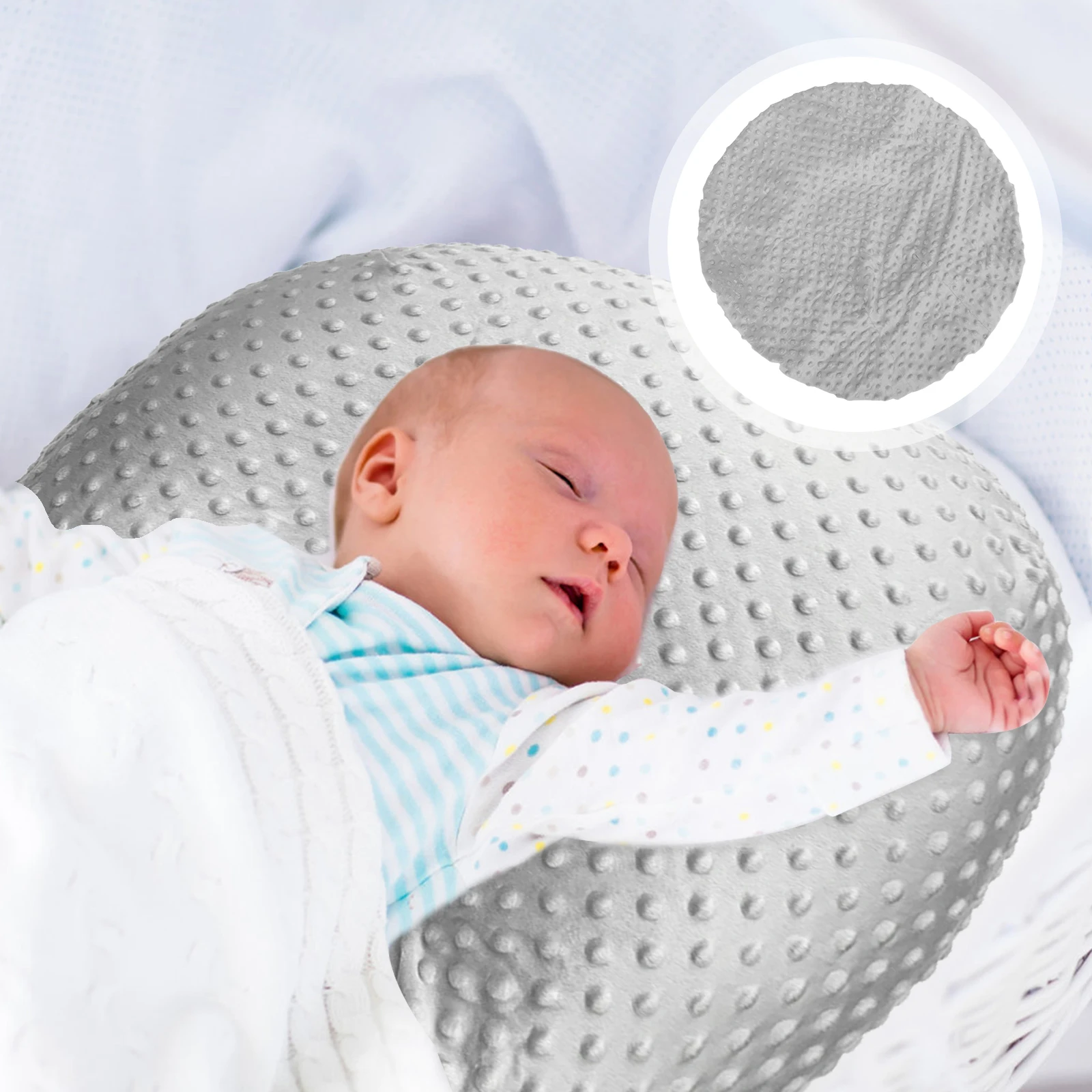 

Cover Cotton Newborn Cushion Breathable Replaceable Pillow Home Car Use Cozy Comfortable Accessory Decorative Home