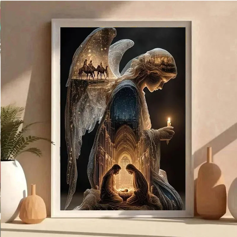 AB Diamond DIY Diamond Painting Kit, featuring designs of faith and angels, is ideal for adults and beginners alike.