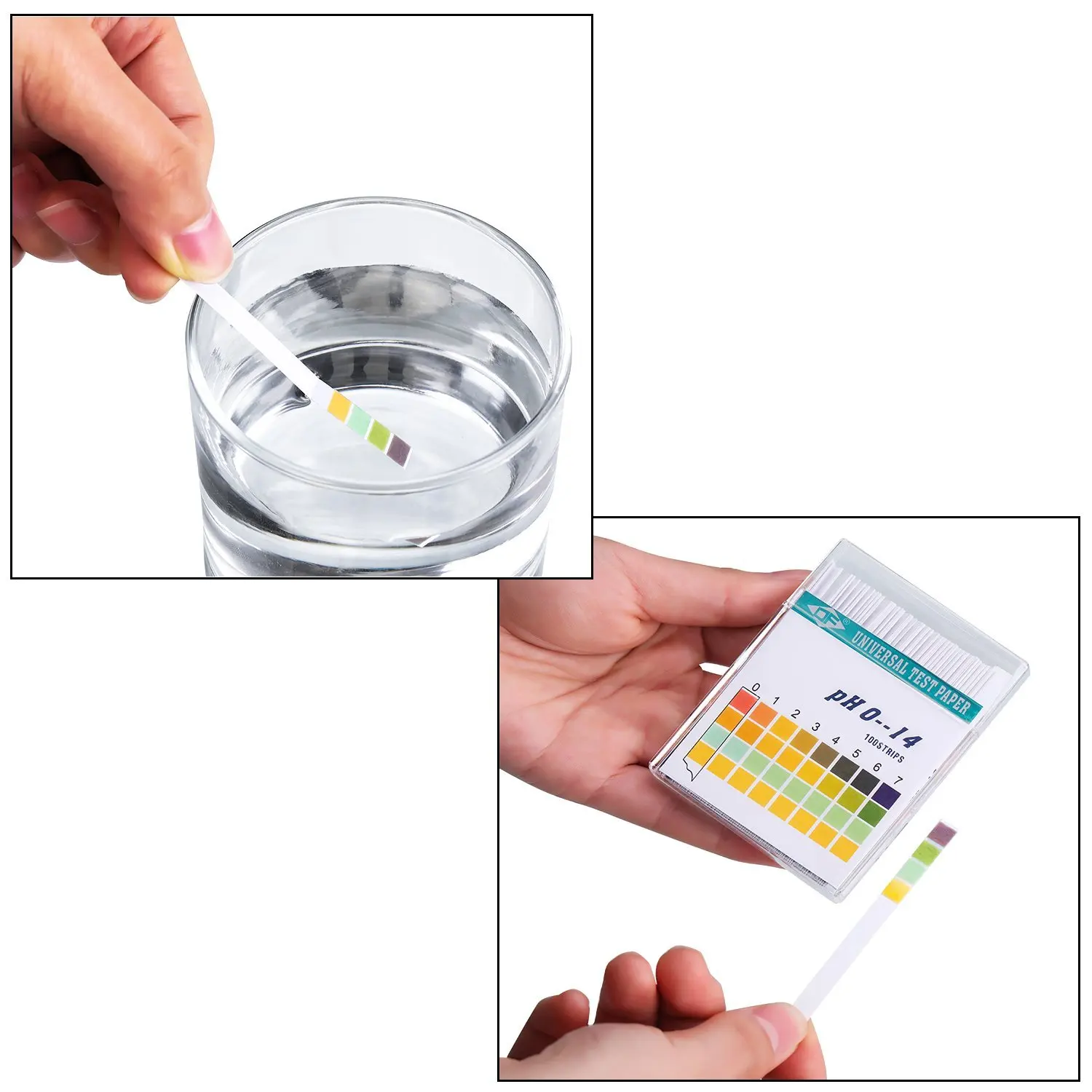 100 Strips 0-14 PH Alkaline Acid Indicator Paper Water Saliva Litmus Testing Kit for Test Body Acid Alkaline pH Level Skin Care