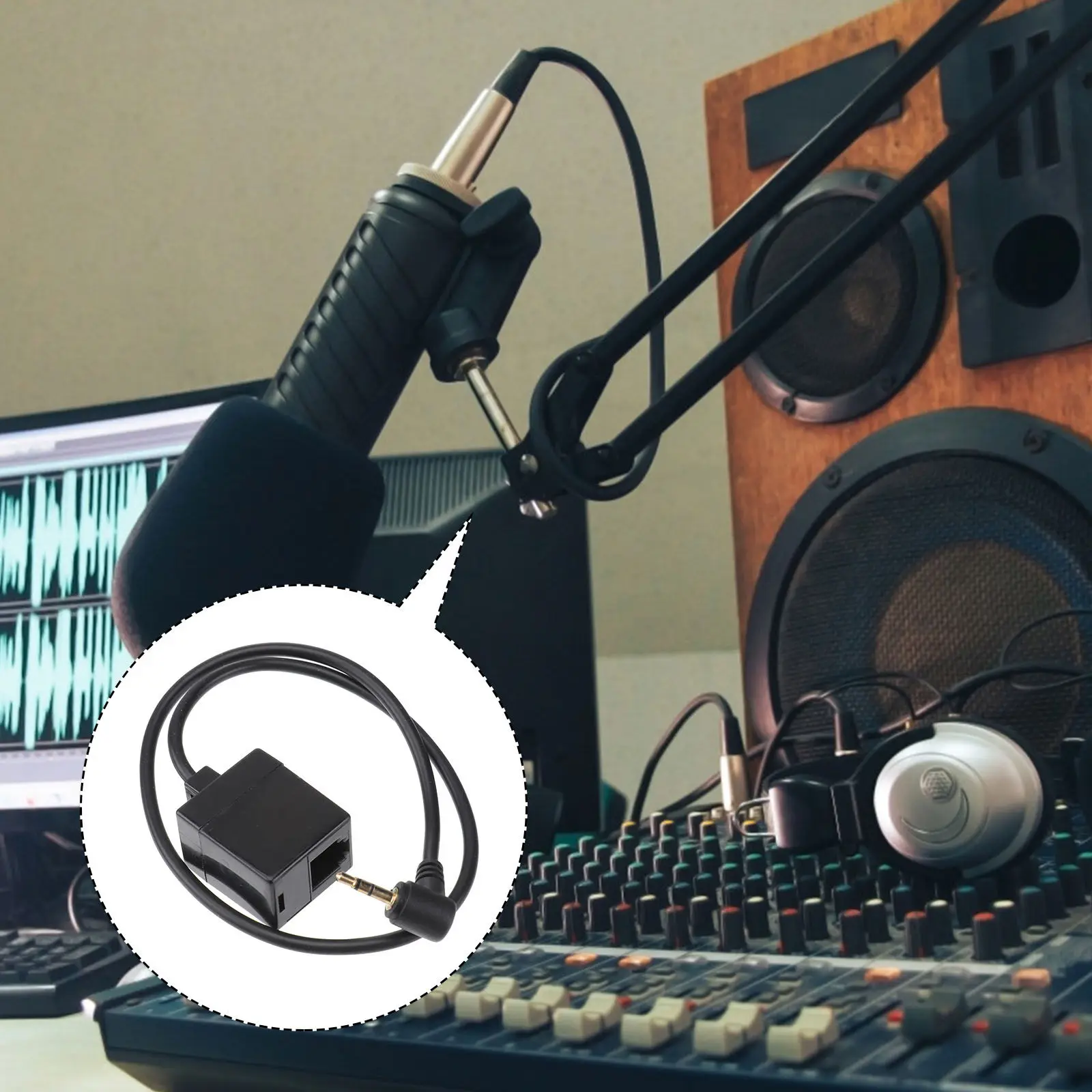 

2.5mm Stereo Jack to Rj9 6p4c Socket Audio Cable Adapter Enables Stereo Headset Compatibility Professional Grade Wiring Superior