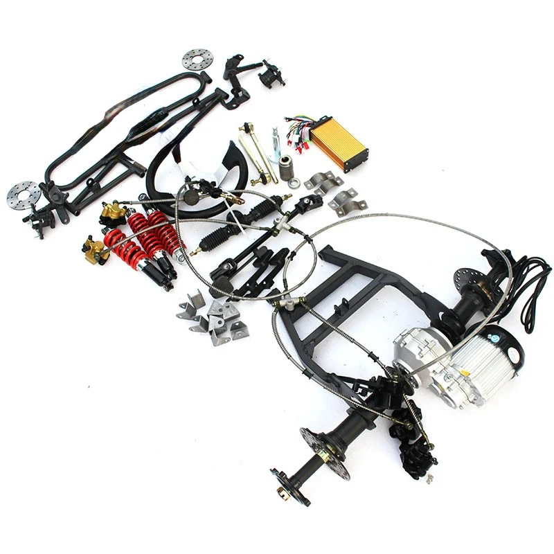 For Electric Quadricycle Kart Accessories Front Suspension Steering Differential Shaft Drive Motor Rear Axle Front and Rear