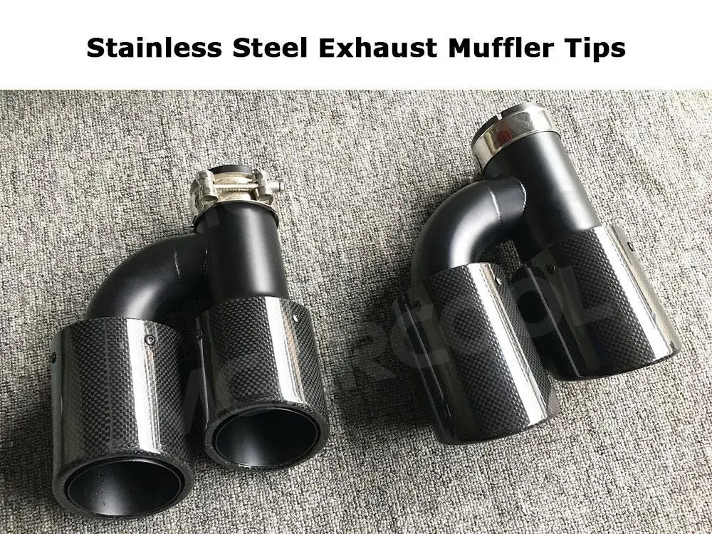 For Audi Carbon Fiber Rear Bumper Exhaust Tips Stainless Steel Car Exhausts Muffler Tips Pipes OO-OO Car Accessories Tools