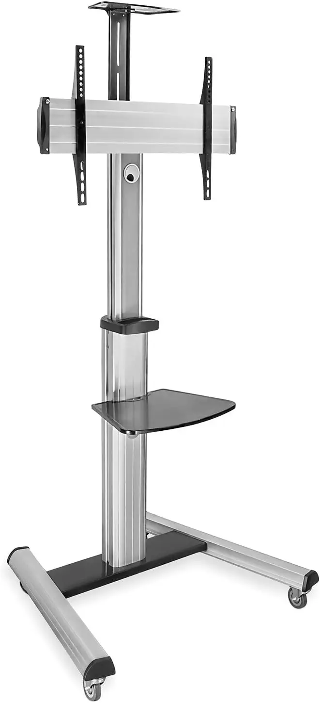 Height Adjustable Rolling TV Cart for 32, 40, 50, 55, 60, 65 and 70 Inch Screens, 110 Pound Capacity