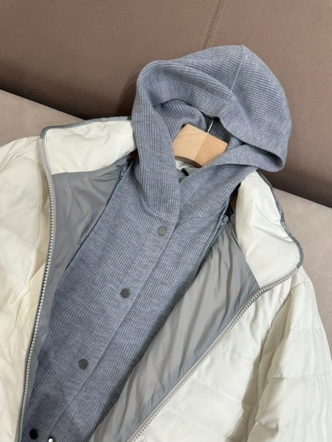 Veste à capuche en duvet d'oie pour femme, manteau à manches longues, décontracté, hiver, B * C