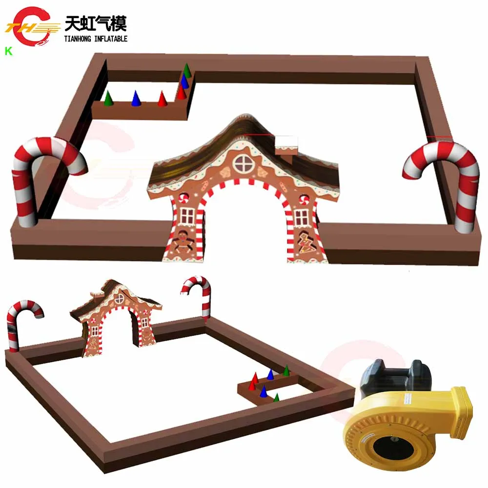 

Быстрая доставка, пряничная надувная гоночная трасса с конфетной тростью, надувная радиоуправляемая картинговая гоночная арена, детская площадка