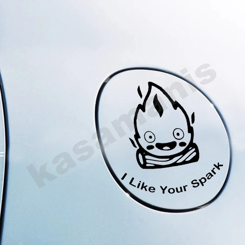 Powered by Calcifer Fuel Tank Cap Car Stickers Cover Scratches Window Decal For Motorcycle, Laptop, Phone, Helmet Decoration view 5