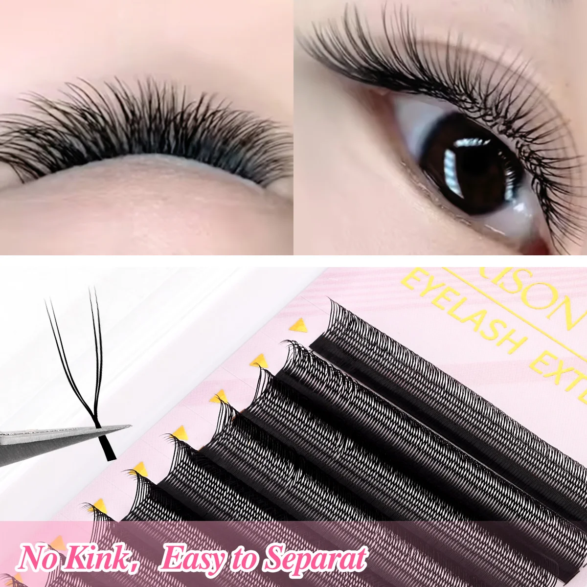 ARISON-pestañas YY en forma de U, extensión de pestañas de doble punta, ventiladores de volumen prefabricados 2D-Y, pestañas postizas, pestañas de visón ultra suaves con luz de plumas