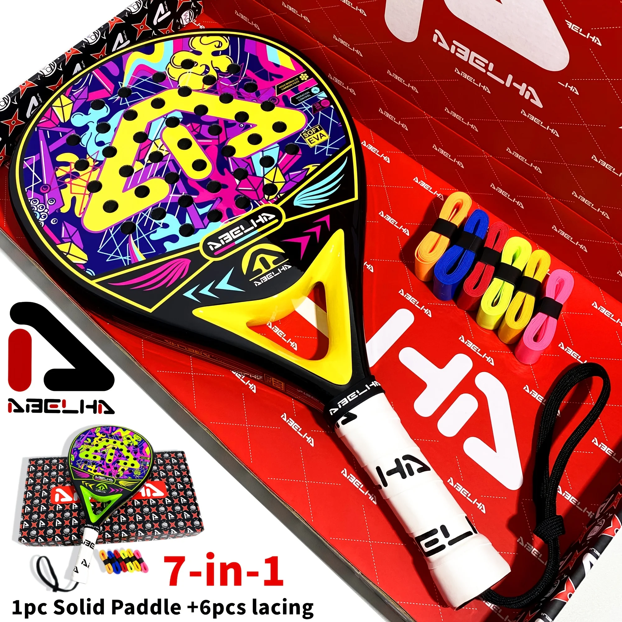 abelha-2026-racchetta-da-tennis-da-paddle-in-fibra-di-carbonio-racchetta-da-paddle-con-manico-corto-per-sport-di-squadra-set-7-in-1-adatto-per-regalare