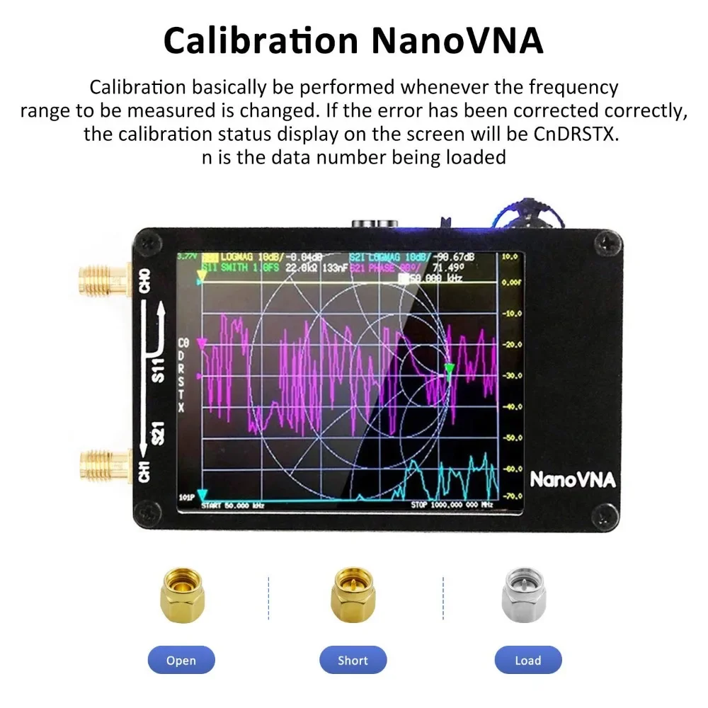 NanoVNA-H upgraded version (latest version) antenna vector network antenna analyzer MF HF VHF UHF with SD card slot