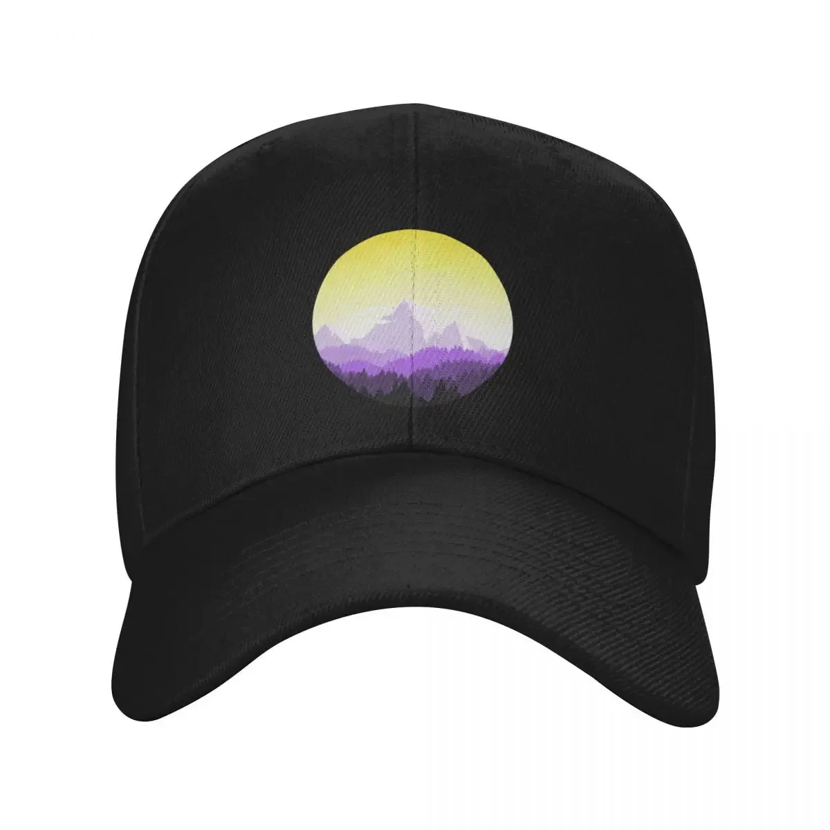 

Enby Range Circle (Subtle Non-Binary Flag Landscape) Baseball Cap Winter hat Hat Man Luxury black For Girls Men's