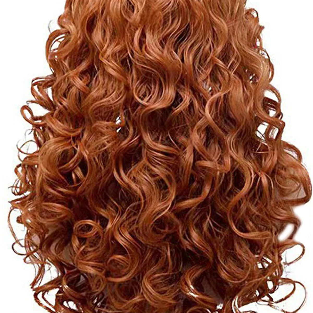 European and American Style Women'S Brown Long Curly Wig Wool Curly Wig Medium Parted Chemical Fiber Wig