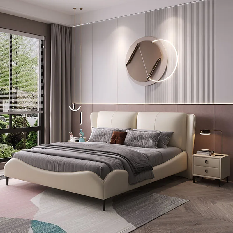 Luxury Aesthetic Beds Unique Girl Bedroom Modern King Size Bed Frame Nightstands Muebles Para Dormitorio Home Decoration