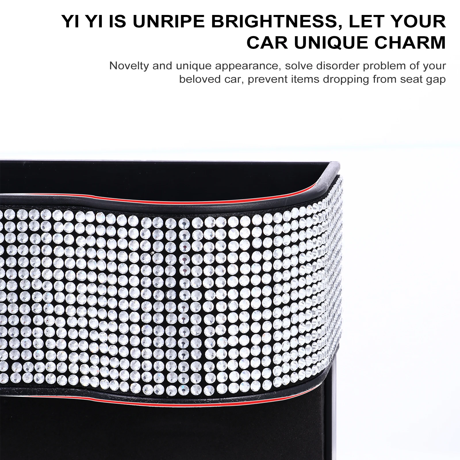 

Sparkling Vehicle-Mounted Storage Seat Gap Filler Rhinestone Bling Console Organizer Pocket Small Item Holder Coins Keys