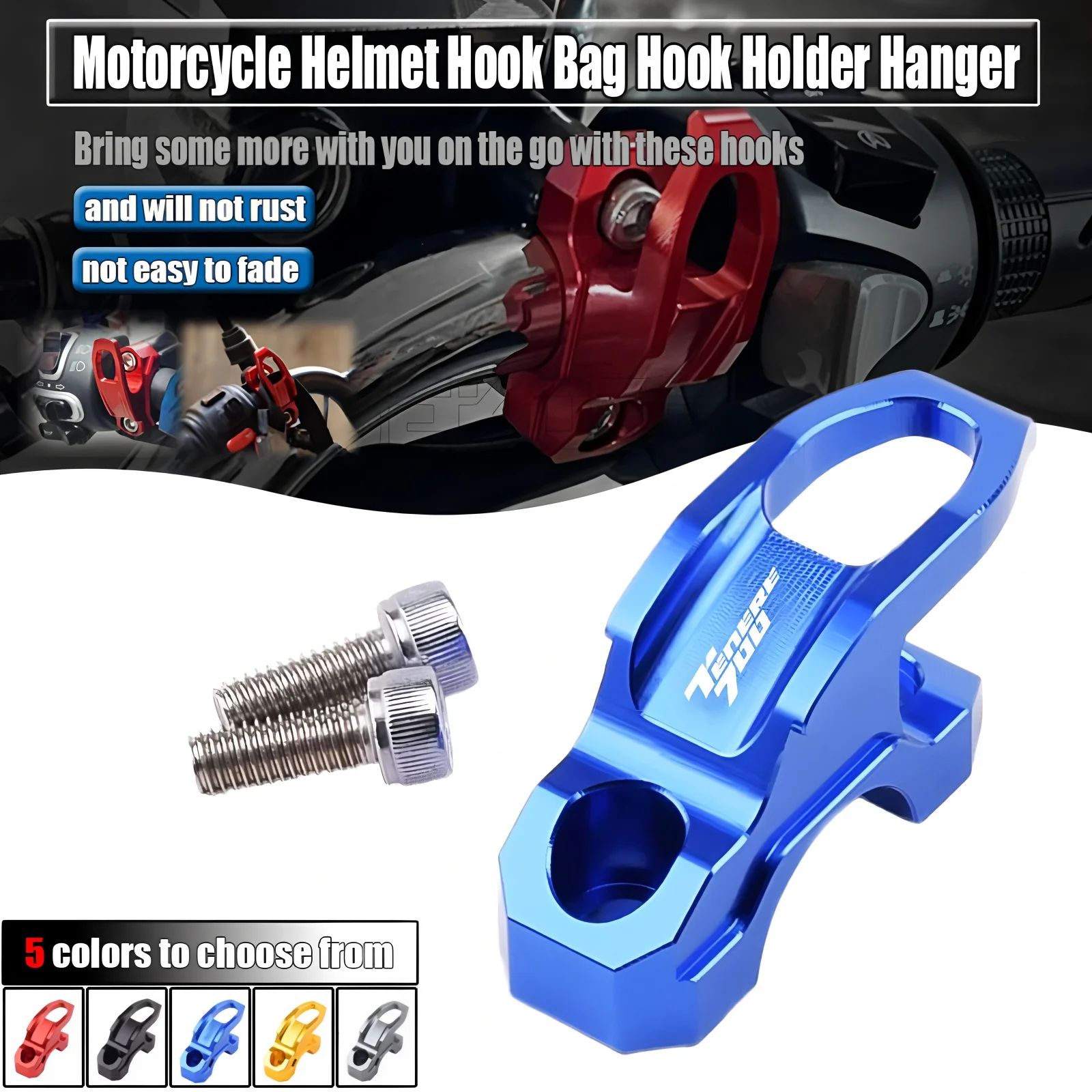 

Для Yamaha Tenere 700 Tenere700 XTZ 700 T700 аксессуары для мотоциклов с ЧПУ 22 мм крючок для шлема сумка держатель крючка вешалка детали