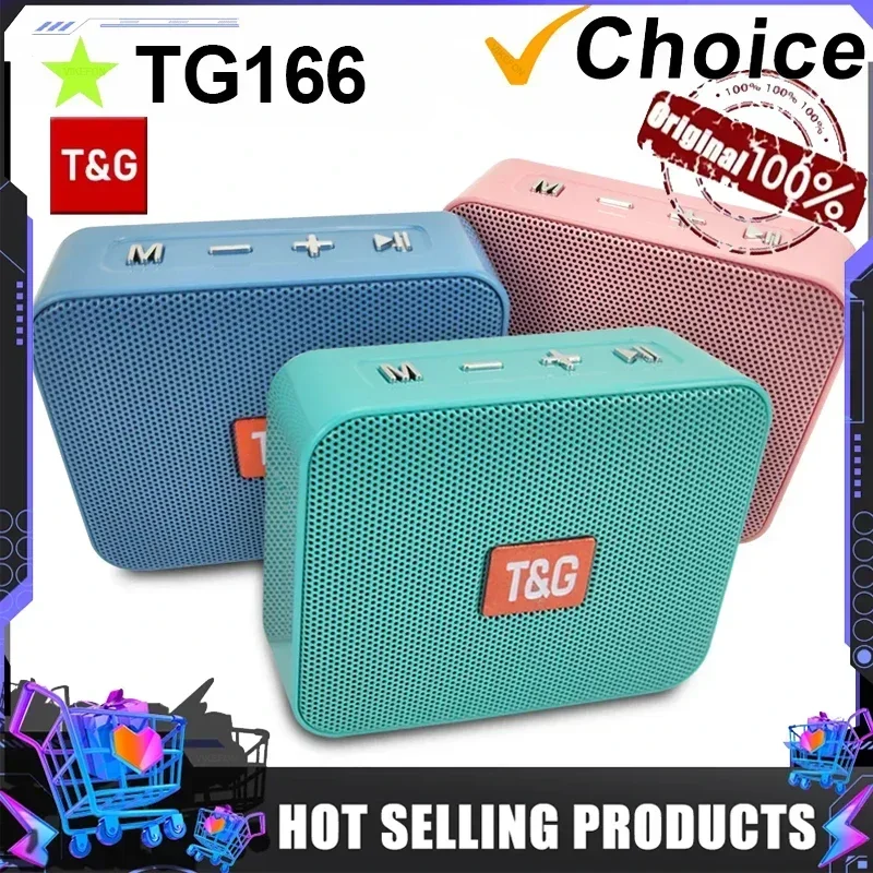 T&G TG166 Portable Bluetooth Speaker Wireless Bass Column Boombox BT USB TF AUX Play Outdoor Loudspeaker For Smart Phone Tablet